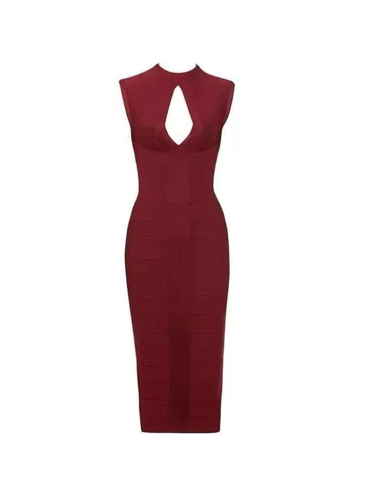Scarlet Allure Bodycon Midi Dress