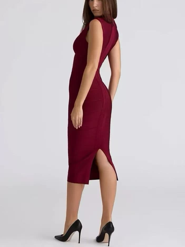 Scarlet Allure Bodycon Midi Dress