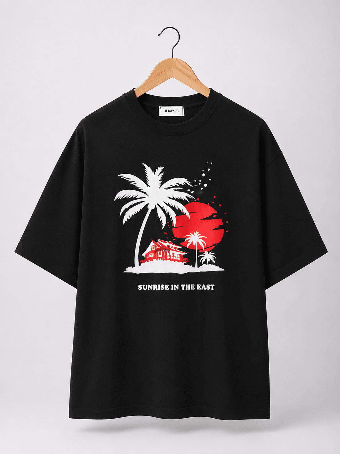 Ribquinn Oversized Graphical Black T-Shirt