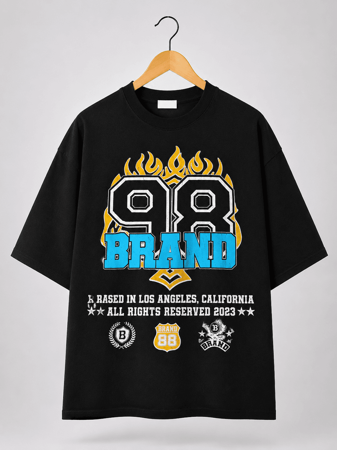 Ribquinn Oversized Graphical Black T-Shirt
